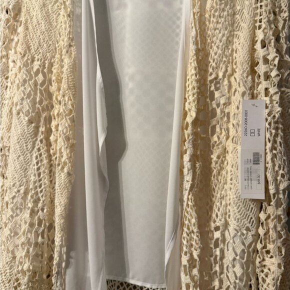 NWT Tribal Cream Crochet Women's Jacket - Picture 4 of 4